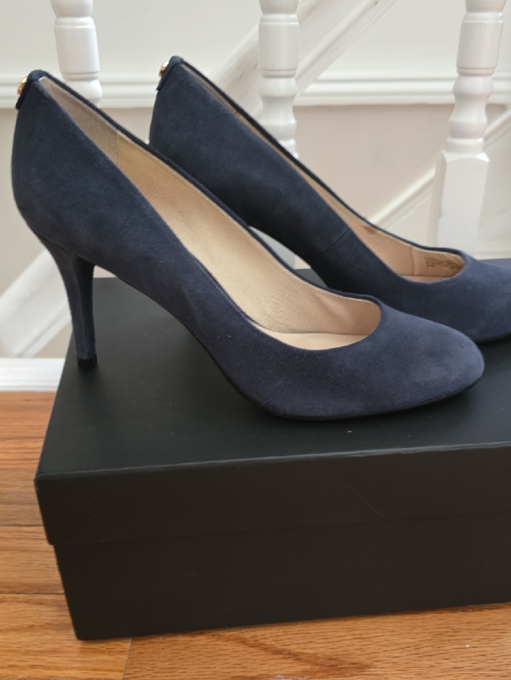 Michael Kors Navy Suede Heel Pumps